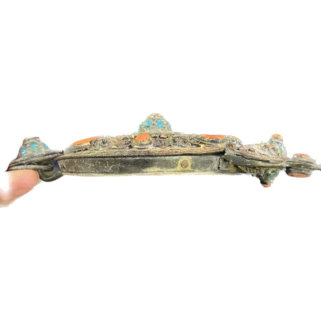 Mid 20th Century Sterling Silver Mirrored Tribal Wall Hanging For Sale - Image 4 of 6