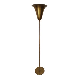 Marbro Lighting Company Hollywood Regency Brass Torchere For Sale