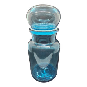 Vintage Blue Glass Belgium Apothecary Jar