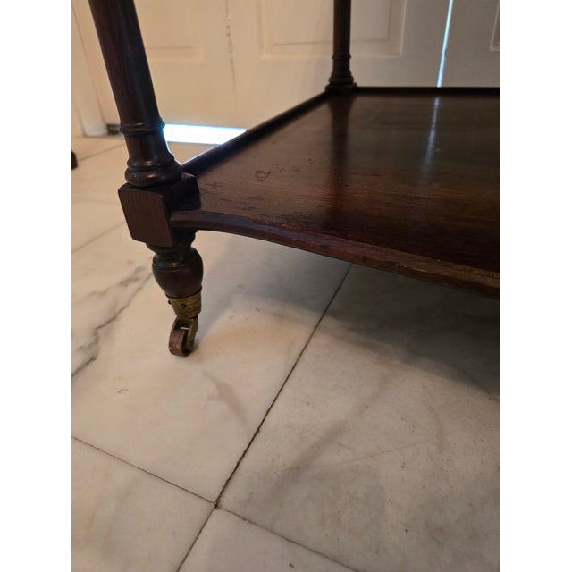 1960s Vintage Ethan Allen Style Mid Century Three Tier Table For Sale - Image 5 of 8