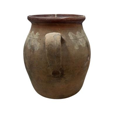 This antique one-handle terra cotta vessel from Hungary is a wonderful addition to any Farmhouse decor. The rustic pottery...