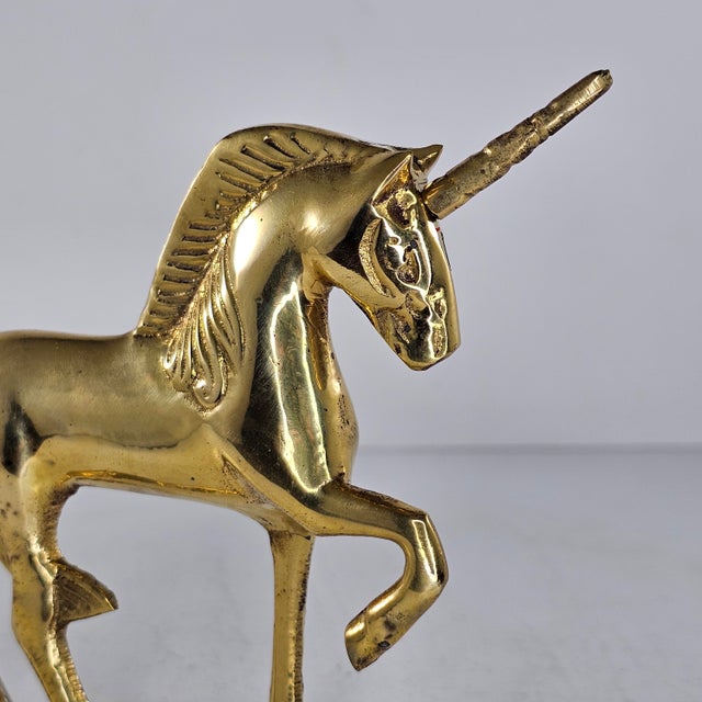 Vintage Brass Unicorn Figurine Walking Fantasy Mythical Chairish