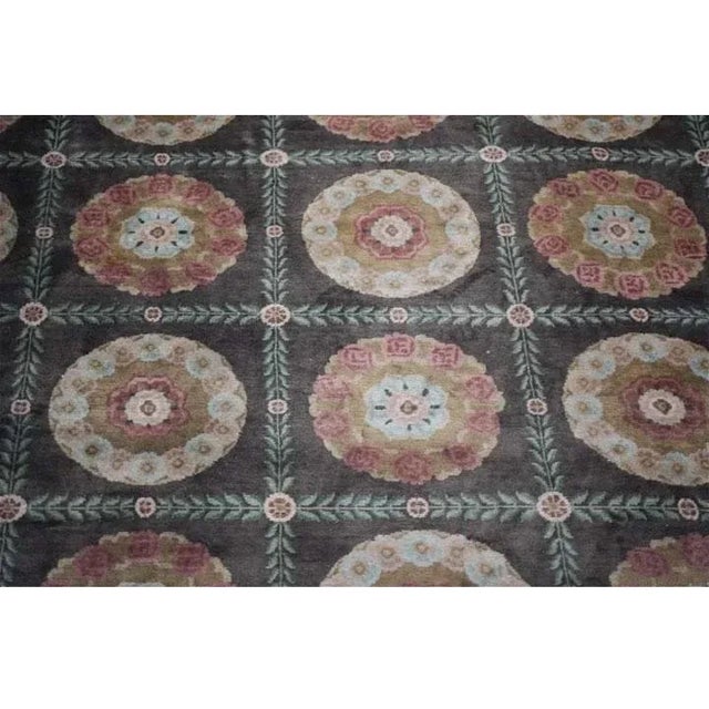 1970s Vintage 12' X 18' Panel Design English Arts & Craft Design Rug For Sale In Los Angeles - Image 6 of 10