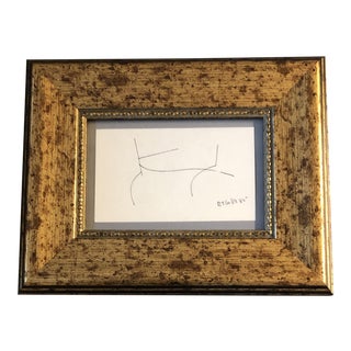 Original Vintage Robert Cooke Miniature Abstract Ink Drawing Framed For Sale