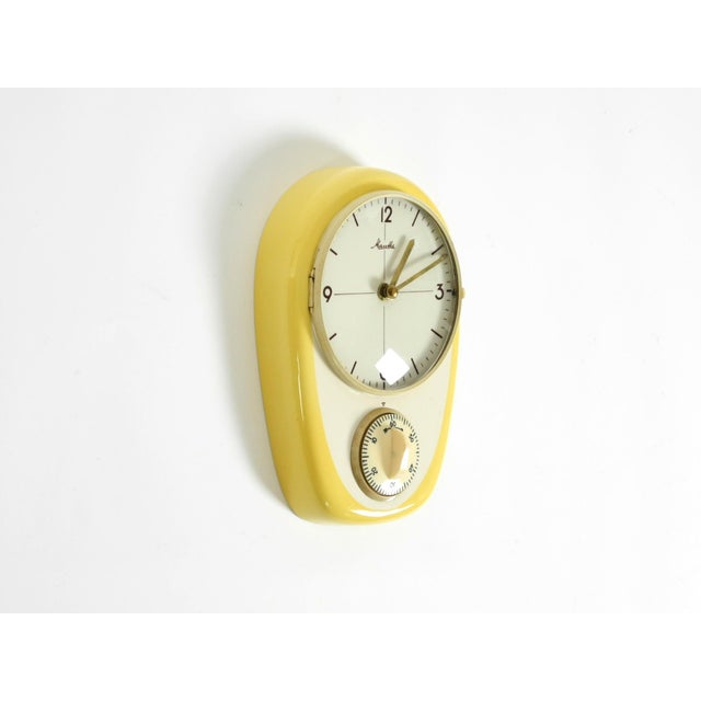 Mid-Century Modern Wall Clock by Mauthe with Glazed Ceramic Case, 1950s For Sale - Image 4 of 18