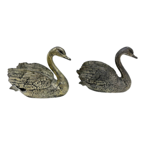 Vintage Metal Swan Flower Frogs/ Table Top Decor -a Pair