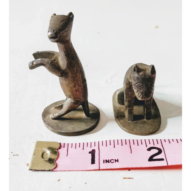 Vintage Asian Bronze Dog Fox Scroll Weight Holder For Sale In Fayetteville, AR - Image 6 of 10