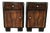 Art Deco Bedside Tables in Walnut Burl with Pink Glass Tops, 1940, Set of 2 For Sale