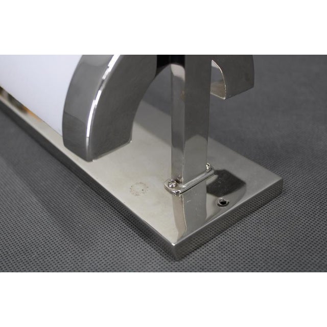 Gold Czechoslovak Art Deco Chrome and Milk Glass Wall Light, 1930s For Sale - Image 8 of 10