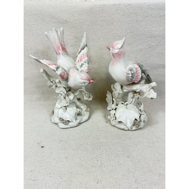 Vintage Pair of Ceramic Bird Figurines For Sale - Image 4 of 11