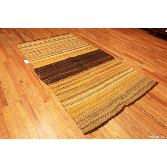 Warm Colors Vintage Moroccan Flatweave Rug, Country of origin: Morocco, Circa date: Vintage