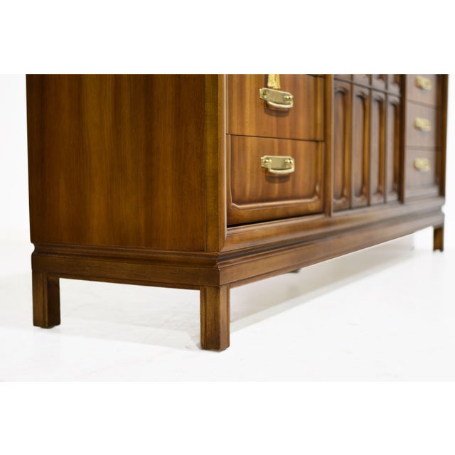 1970s Campaign Style Lowboy Dresser by Henry M. Goodman Furniture For Sale - Image 9 of 12