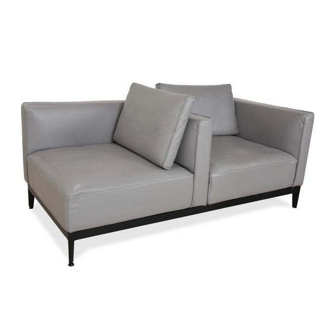 Two-Seater Sofa in Grey Leather from Rolf Benz For Sale - Image 5 of 18