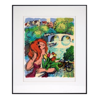 "By the Canal" Limited Edition Lithograph on Archival Paper by Michael Leu For Sale