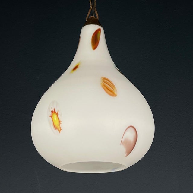 Mid-Century Modern Opaline Murano Glass Pendant Lamp from Stilnovo, 1950s For Sale - Image 10 of 15