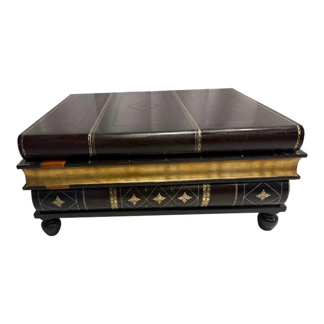 1980s Maitland - Smith Leather Bound Books Coffee Table For Sale