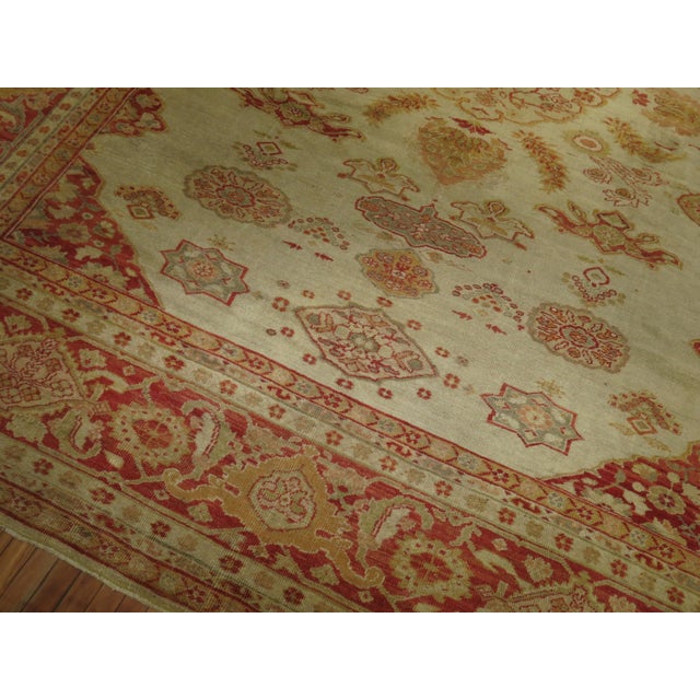 Antique Ivory Sultanabad Persian Carpet For Sale In New York - Image 6 of 18