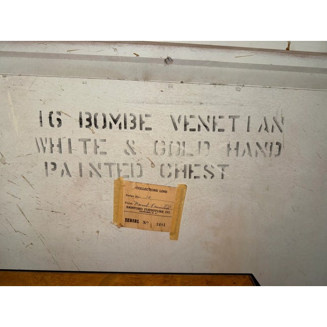 Vintage Hand Painted Charming Bombe Venetian Chest by Sanford Co. For Sale - Image 13 of 13