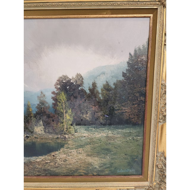 Mid 20th Century Gorgeous Original Oil Landscape Painting in the Style of the Hudson River Schools For Sale In Seattle - Image 6 of 11