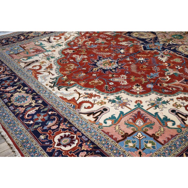 Ruby Red Vintage Heriz Rug 13'2'' X 19'6'' For Sale - Image 8 of 14
