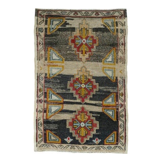Turkish Mini Rug Oriental Hand Knotted Vintage Rug 2'3" x 3'5" #16401 For Sale