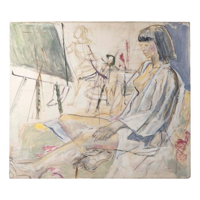 Nude Model, 20th Century, Watercolor on Paper For Sale