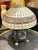 Vintage Tiffany Style Leaded Turtle Back Glass and Bronze Table Lamp For Sale In New York - Image 6 of 10
