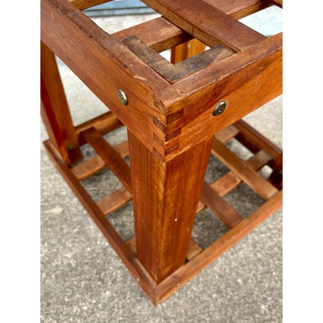 Wood Vintage Lattice Wood Pedestal or Plant Stand For Sale - Image 7 of 13