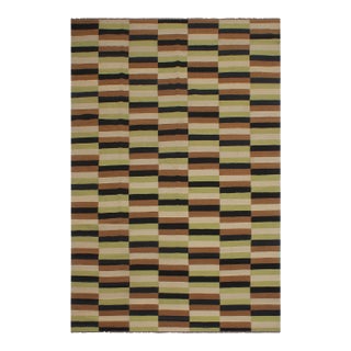 Early 21st Century Kilim Beige Brown Wool Rug For Sale