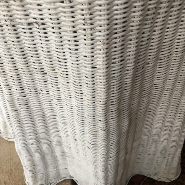 Boho Chic Trompe L’oeil Skirted White Side Table For Sale - Image 3 of 5