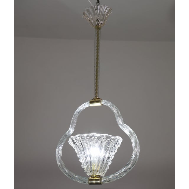 1940s 1940s Charming Ercole Barovier Art Deco Chandelier, "Bullicante" Glass Murano For Sale - Image 5 of 17