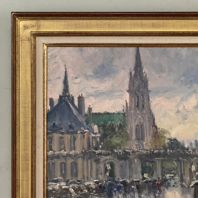 Wood Framed Oil on Canvas by José Salvaggio (1953-) 'Place De La Carrière ~ Nancy' For Sale - Image 7 of 16