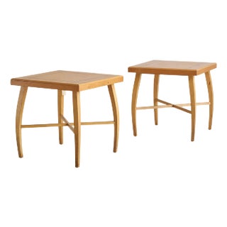 Pair of Italian Artisan Made Maple Side Tables, 1940s For Sale