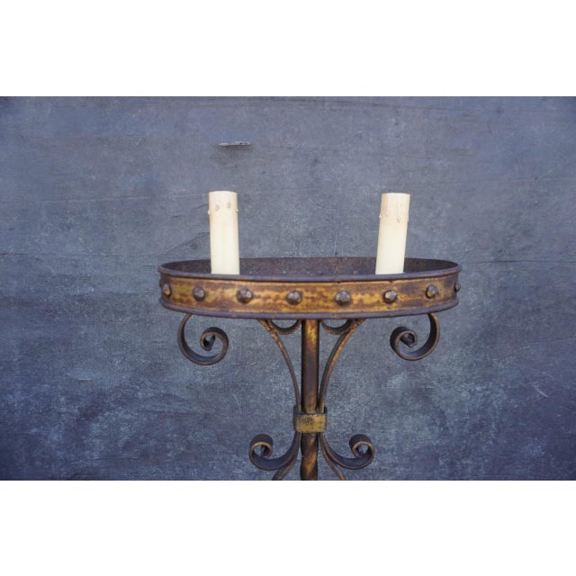 1920s Spanish Revival Torchiere Floor Lamp For Sale - Image 4 of 6