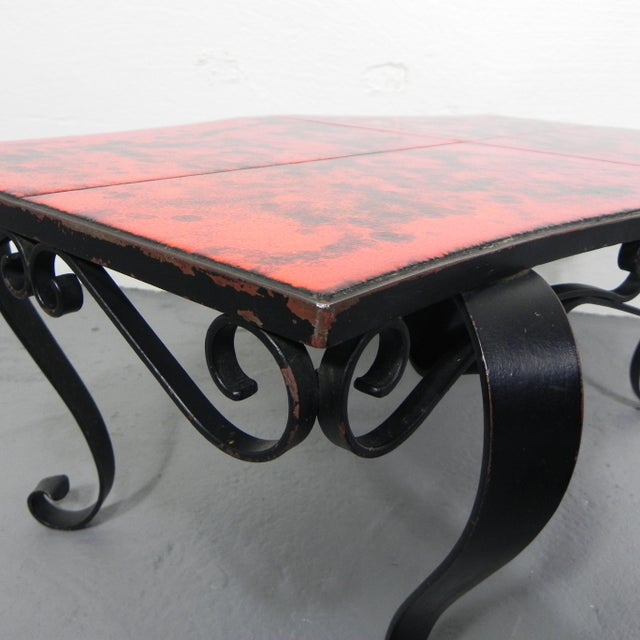 Metal Vintage Coffee Table with Tiles and Steel Frame, 1960s For Sale - Image 7 of 18
