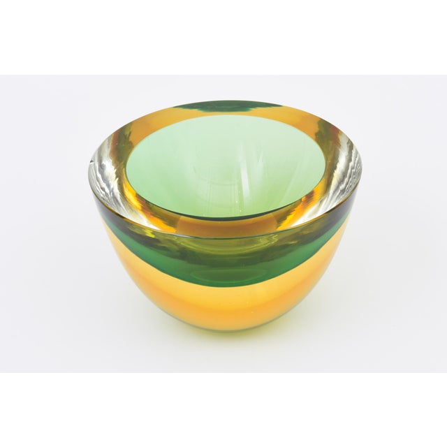 Vintage Murano Sommerso Glass Chunky Geode Bowl Signed Salviati, Italy, 1970's For Sale - Image 13 of 14