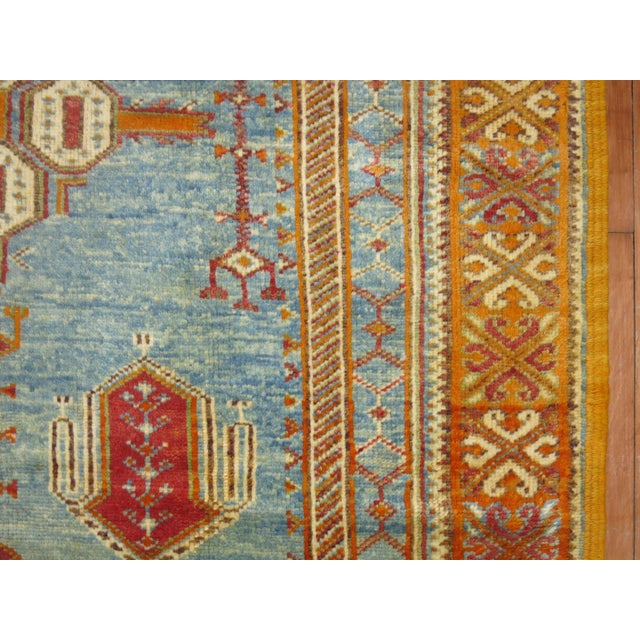 Vintage Sky Blue Moroccan Rug For Sale - Image 9 of 18
