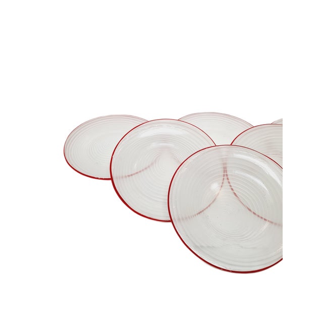 Glass Rotor Dessert Set by J. Drost for Ząbkowice Gospodarcza Huta, Poland, 1970s, Set of 6 For Sale - Image 7 of 9