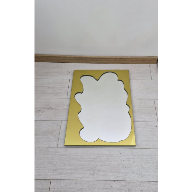 Yellow Mirror with Shaped Yellow Decoration, 1990s For Sale - Image 8 of 8