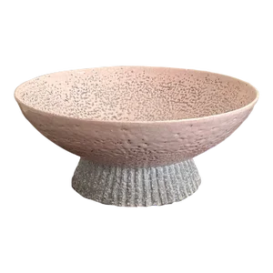 1946 Pedro Miller Brutalist Ceramic Hand Formed Pedestal Bowl