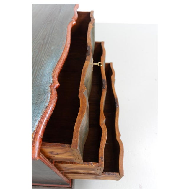 Antique Baroque Danish Green Chest of Drawers, 1730s For Sale - Image 11 of 18