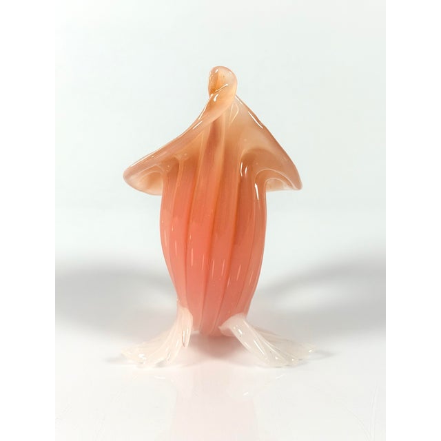 Orange Cornucopia Seashell Vase in Murano Glass attributed to Archimedes Seguso, 1950s For Sale - Image 8 of 10
