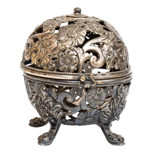 Low-Grade Silver Sewing Box, Early 20th Century For Sale
