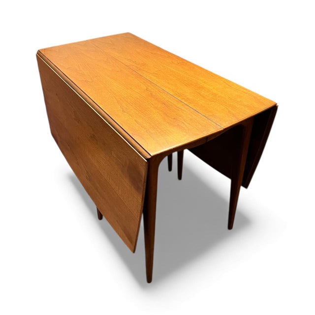 1950s Mid-Century Modern Walnut Drop-Leaf Extension Dining Table For Sale - Image 11 of 18