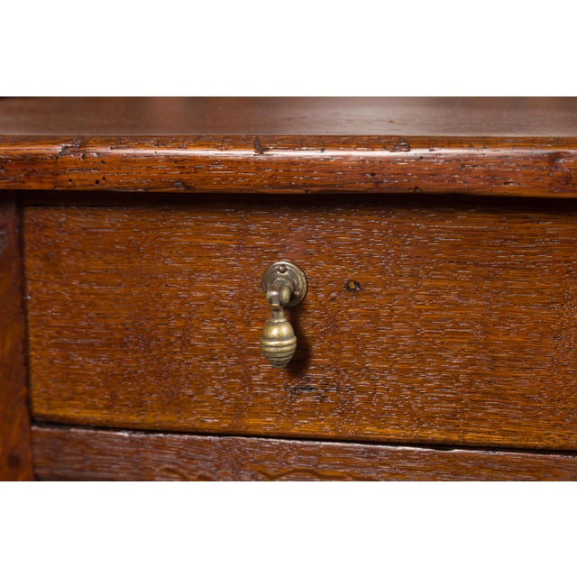 English 1870s Oak Bobbin Leg Side Table with Single Drawer and Stretchers For Sale - Image 12 of 12