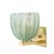 Light Green Modernist Hand-Blown Sea Green Fluted Pulegoso Murano Glass & Brass Sconces For Sale - Image 8 of 13