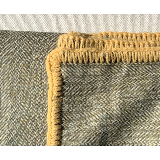 Early 21st Century Elegant French Wool Herringbone Throw Blanket For Sale - Image 5 of 18