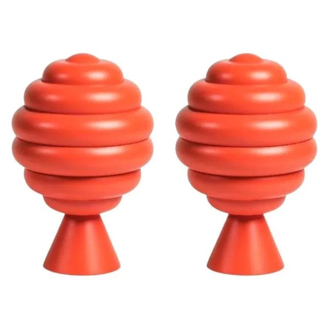 Small Beebee Jars in Orange by Made by Choice, Set of 2 For Sale - Image 6 of 6