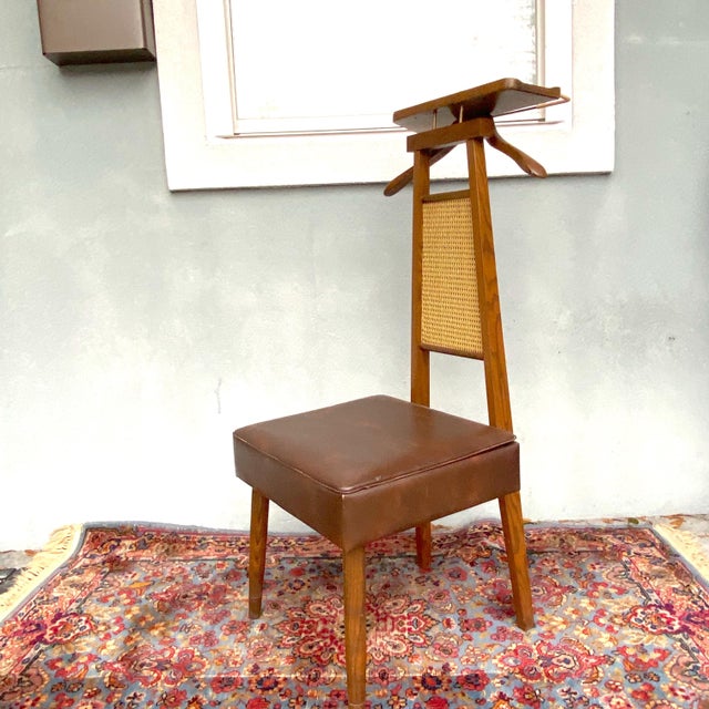 Vintage Mid Century Modern Cane Back Valet Chair Chairish