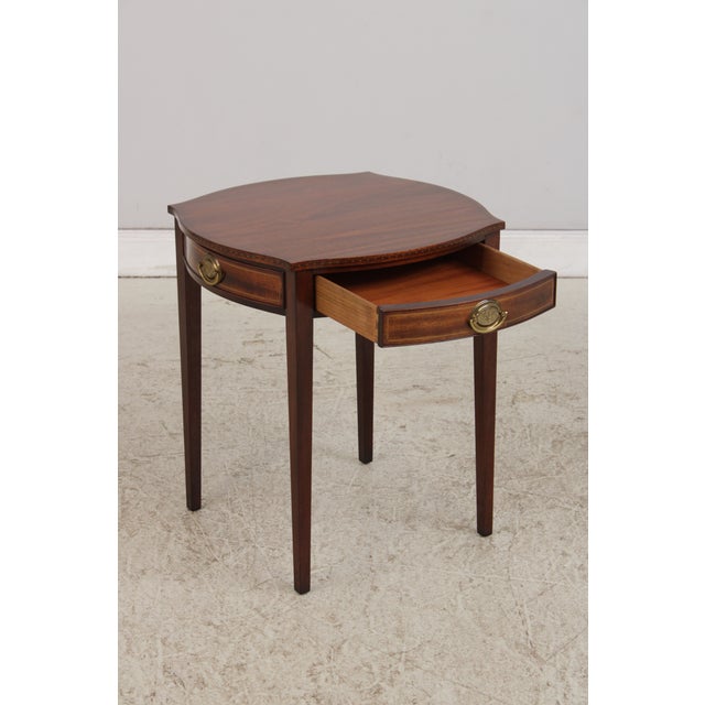 1980s Kindel Mahogany 1 Drawer Connecticut Side Table For Sale - Image 5 of 14